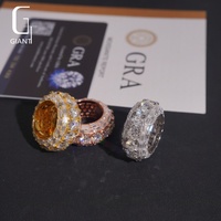 Bagues rotatives personnalisées en argent sterling 925 avec moissanite VVS, bagues pour hommes, hip hop, bijoux fins en moissanite, testeur de diamant passé