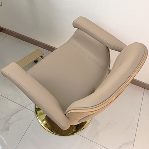 Chaise de barbier pivotante à fond rond avec cadre en bois au design élégant, couleur claire, chaises de <span class=keywords><strong>coiffure</strong></span> pour barbier - Product Image 6