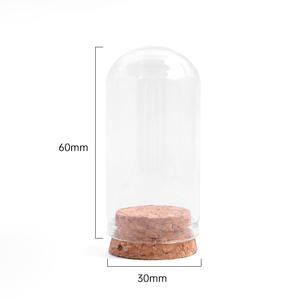 Hot Sal bricolage artisanat flacon décoratif Transparent <span class=keywords><strong>30mm</strong></span> 17ml 30ml 35ml verre dôme bouteille à la dérive avec Base en liège - Product Image 6