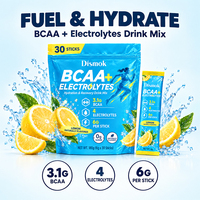 Poudre d'électrolytes et BCAA pour la nutrition sportive 2026, 3,1 g de BCAA, mélange pour boisson hydratante et de récupération, fabricant OEM