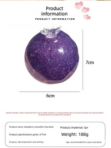 ของเล่นบีบบลูเบอร์รี่สีฟ้าแบบขายส่ง ของเล่นบีบ TPR รูปผลไม้ บรรเทาความเครียด ของเล่นเสริมประสาทสัมผัส สำหรับผู้ใหญ่และเด็ก ช่วยคลายเครียด - Product Image 5