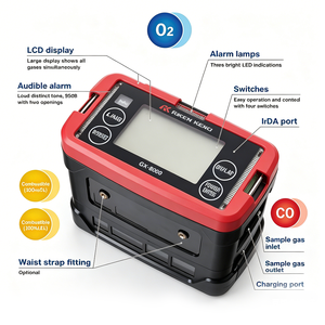 Détecteur de gaz portable mini 4-en-1 Riken KEIKI GX-8000 haute précision LEL/O2/CO/H2S avec alarmes sonores, lumineuses et vibrantes - Product Image 5