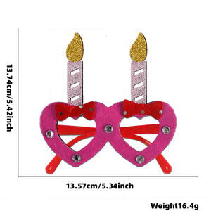 نظارات عيد ميلاد للأطفال، إكسسوارات كرتونية ملونة ومرحة، زينة لحفلات أعياد الميلاد الأولى للأطفال، إطار نظارات على شكل قبعة عيد ميلاد - Product Image 4