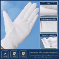 Gants d'étiquette de travail en coton blanc Perles de disque Gants de protection anti-poussière résistants à l'usure pour hommes femmes Fabricant gratuit