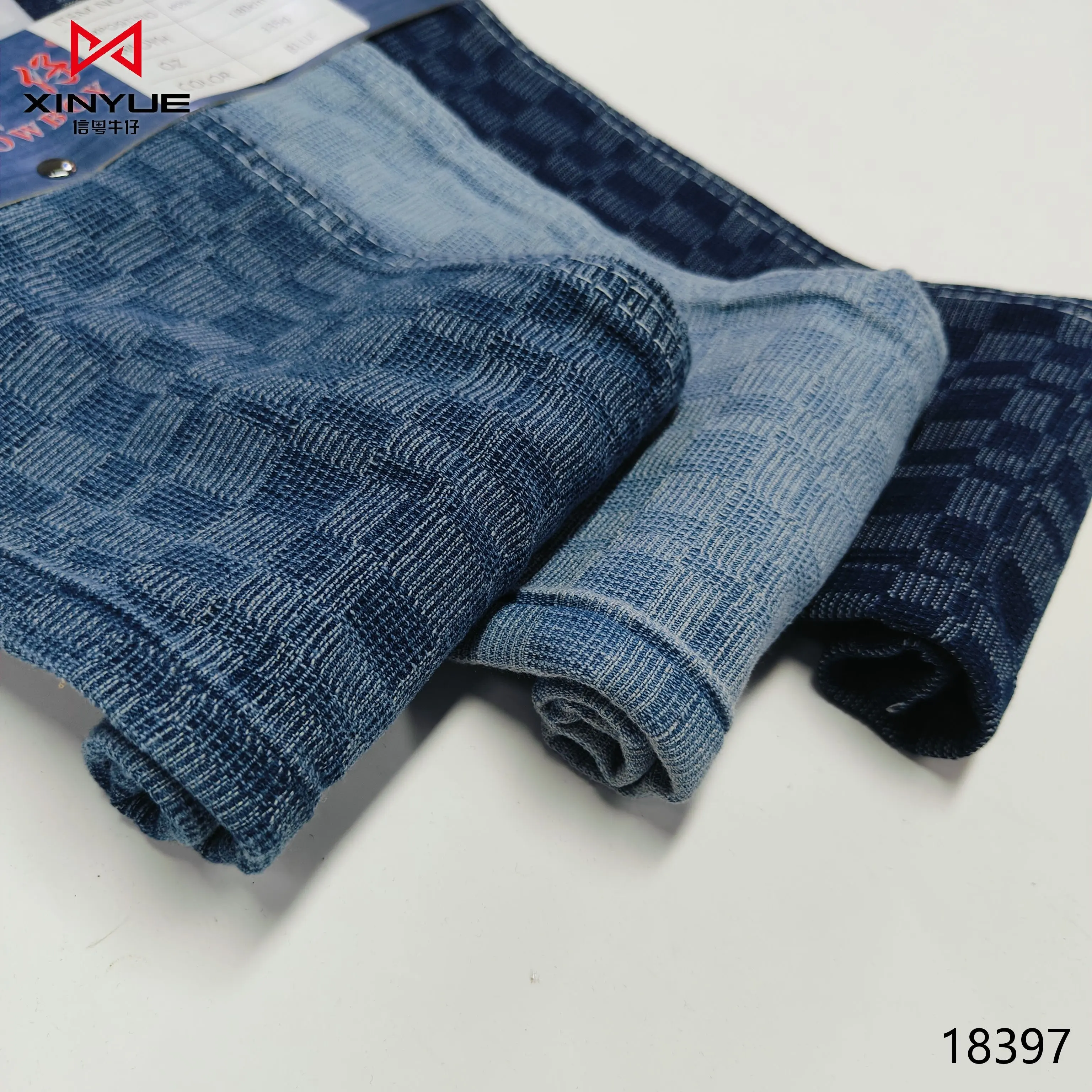Kain pewarna Indigo untuk Jeans Denim kain untuk pakaian kualitas baik 9.9 Oz kain Denim Jeans Indigo