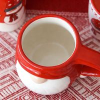 Tasse à café en céramique de style européen avec gnome de Noël, 300 ml, gaufrée et peinte à la main, pour cadeau de Noël et décoration de table