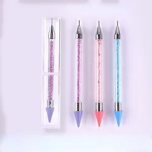 Hot Sale Double Head Nail Art Dotting Tool Crystal Pickup Pen Nail Rhinestones Wax Picker Pen