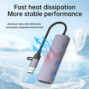 Aspor A780 <span class=keywords><strong>Hub</strong></span> di động 5-in-1 đa chức năng nhôm <span class=keywords><strong>USB</strong></span> C <span class=keywords><strong>HUB</strong></span> Docking Station cho máy tính xách tay máy tính <span class=keywords><strong>USB</strong></span> Adapter - Product Image 5