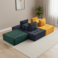 Piedmont Modulares Sofa-Set Quadratisches Kompressionsholzrahmenloses Design Matte Stoffbezüge Reine Schwammfüllung Moderne Wohnungseinrichtung