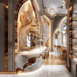 Exhibición de joyería de lujo de gama alta, gabinete de joyería de pared, diseño de escaparate de joyería personalizado para Centro Comercial - Product Image 3