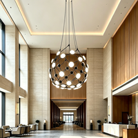Lustre moderne de luxe en fer avec LED, couvercle en acrylique blanc froid, télécommande, D650MM, éclairage suspendu pour hôtel, salon, villa