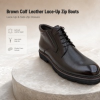 Bottes à lacets en cuir de veau pour homme, semelle en mousse, chaussures habillées décontractées élégantes, collection de chaussures urbaines