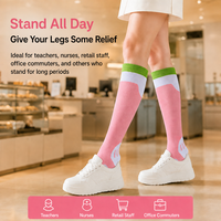 Chaussettes de compression graduée pour femmes 20-30 mmHg, hauteur genou, pour la récupération sportive, les voyages et la circulation debout