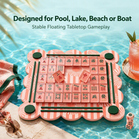 Jeu de Mahjong flottant, tuiles en mousse EVA imperméables, table de jeu portable pour piscine, plage, bateau, lac