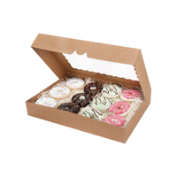 Boîte à gâteau transparente noire de luxe pour l'expédition, la vente à emporter, les cupcakes, les cadeaux, le déjeuner, design néon personnalisé
