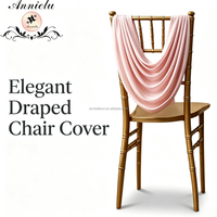 Housse de chaise ANNIELU de haute qualité, en tissu extensible, pour décoration de dossier de chaise Chiavari, idéale pour mariage, banquet, ou réception nuptiale.