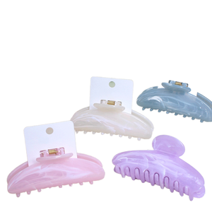 Nueva tendencia grande 11cm pinza para el cabello decorativa mármol Moire Shark Clip con medio círculo media luna acetato y Material plástico - Product Image 2