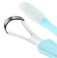 Grattoir à langue multifonctionnel en acier inoxydable et brosse à dents, nettoyeur buccal double face pour une haleine fraîche, hygiène buccale