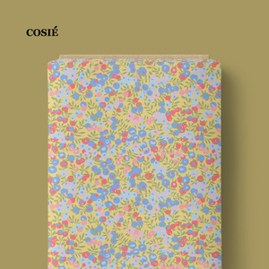 Nuovo Tessuto Liberty Tana 100% Cotone 2025, Design Personalizzabile OEM ODM, Floreale Giallo e Rosso, Morbido al Tatto per Abiti da Donna - Product Image 3