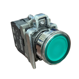 100% Original Made in France XB4BW33B5 22mm 24V Green <b>Push</b> <b>Button</b> <b>Switch</b> Illuminated LED Flush 1NO 1NC - Product Image 4