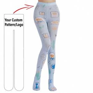 Collants imprimés avec motif de chat en deuxième dimension personnalisés, mignons, doux, base Lori, dessin animé, amusants, à la mode - Product Image 1