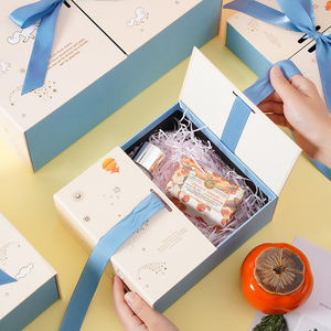 Dreamy Unicorn Double Door Luxury Gift <b>Box</b> with Blue Satin Ribbon - Product Image 2