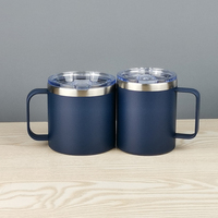 Gobelet isotherme en acier inoxydable de 12 oz, tasse à café de voyage à double paroi sous vide avec poignée et couvercle coulissant