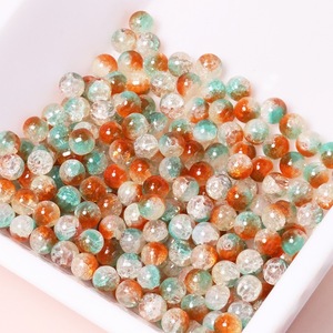 Nouvelles perles rondes en verre glacé artisanal <span class=keywords><strong>de</strong></span> 10 mm, trois couleurs, effet craquelé, pour la fabrication <span class=keywords><strong>de</strong></span> bijoux DIY, bracelets, accessoires, colliers - Product Image 2