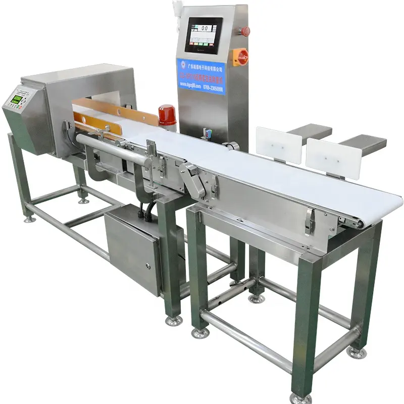 Detector de Metales de línea de producción de alimentos, Combo de pesador de control para carne fresca