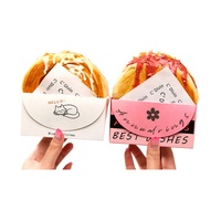 Boîte de boulangerie personnalisée Bagel Scoop pour croissants ronds pliable avec logo imprimé manchon gaufré papier Mini Burger Churro Box manchon en papier