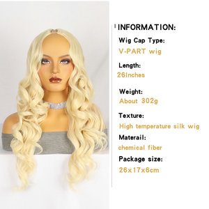 <span class=keywords><strong>Bella</strong></span> fibra resistente al calore colore biondo 613 parrucche sintetiche lunghe ricci onda grande V parte 300g senza spargimento nessun groviglio - Product Image 6