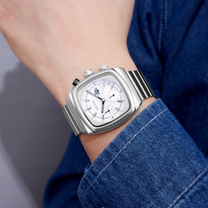 Nouvelle Montre Homme à <span class=keywords><strong>Quartz</strong></span> 2025 de Haute Qualité, Bracelet Alliage, Étanche, Design Carré Affaires Décontracté - Product Image 4