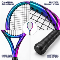 Raquette de tennis en fibre de carbone personnalisée avec logo, vente en gros d'usine professionnelle, 27 pouces, 100 pouces carrés, 16x19, raquette de tennis pour adultes, OEM ODM