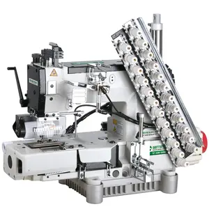 ST 008-13032P/UT direct drive automatic trimmer 13 needles half cylinder bed chain stitch sewing machine