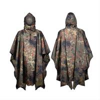 Camping en plein air jungle Chasse 3 en 1 Tactique Camouflage Bionic Imperméable Poncho Sac À Dos Housse De Pluie Tente Tapis Auvent