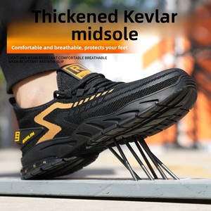 Botas de Seguridad Ligeras y Transpirables para <span class=keywords><strong>Hombre</strong></span> y Mujer, con Suela <span class=keywords><strong>Teva</strong></span>, para Obras de Construcción, Antiaplastamiento, Antipinchazos, con Puntera de Acero y PU - Product Image 3