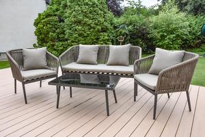 Ensemble <span class=keywords><strong>de</strong></span> meubles <span class=keywords><strong>de</strong></span> <span class=keywords><strong>jardin</strong></span> en aluminium au design moderne, pour l'extérieur ou l'intérieur, prix compétitif, canapé en corde métallique pour hôtel - Product Image 2
