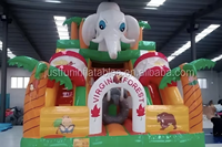 Glissière gonflable de monde de jungle de glissière gonflable de videur de grand éléphant certifié par CE à vendre