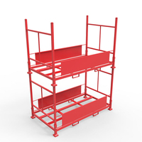 Logistique industrielle d'approvisionnement d'usine Étagères empilables pliables en métal de chariot à cage en acier de roulement pour mettre la cargaison et les pneus