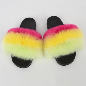 <span class=keywords><strong>Sandales</strong></span> en fourrure de renard moelleuses pour femmes, semelle en PVC, <span class=keywords><strong>sandales</strong></span> d'intérieur, toutes saisons - pour l'été, l'hiver, le printemps, l'automne, couleurs mélangées - Product Image 6