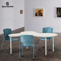 Station de travail de luxe SpaceUnited, table de formation multifonctionnelle en métal à tubes ronds en forme de nuage pour ordinateur portable et bureau