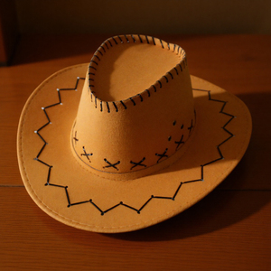 Elegante Sombrero de Vaquero con Protección Solar, Gorra de Cosplay para Fiesta de Navidad, Sombrero Vintage para Acampar, Pescar, Montañismo, Vacaciones, Regalos de Año Nuevo - Product Image 1