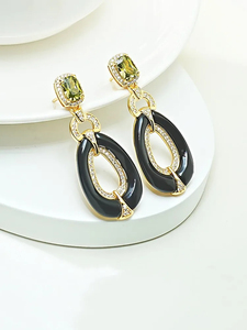 New Sterling Bạc Khảm Linh Hoạt Thích hợp Thiết Kế, Thanh Lịch Và Tinh Hoa Phụ Nữ Của Màu Đen Agate Ngọt Ngào Bông Tai Mát - Product Image 5