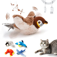 Jouets interactifs pour chat en peluche, imitant des oiseaux qui chantent, jouet automatique à la catnip, ailes qui battent, respectueux de l'environnement