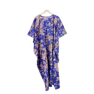 Magnifique Kaftan en Coton Fait Main Bleu pour Femmes, Imprimé Indien, Coupe Ample, Doux, Écologique, Vêtement Casual Printemps/Été - Product Image 6