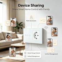 UBARO – interrupteur intelligent WiFi, prise murale EU, panneau tactile en verre trempé, commande vocale à distance, Alexa Google Home Smart Life, 240V, 1Gang