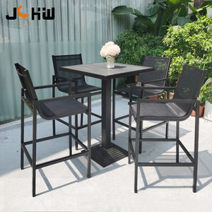 Moderno Comercial Hotel bar Restaurante Café Salón al aire libre Set Metal Jardín Patio Mesa <span class=keywords><strong>de</strong></span> comedor y Taburetes <span class=keywords><strong>de</strong></span> Bar - Product Image 1