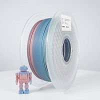Filament d'imprimante 3D professionnel HELLO3D PLA mat arc-en-ciel 1,75 mm, dégradé macaron multicolore, finition givrée, bobine de 1 kg