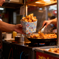 Boîtes d'emballage en papier kraft ignifuge de qualité alimentaire personnalisées pour les en-cas, le pain, la pizza, le poulet frit, les hamburgers, les frites, la salade, le poisson