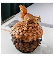 Harz-Airbrush-Fashion-Eichhörnchen-Aufbewahrungskorb-Ornament